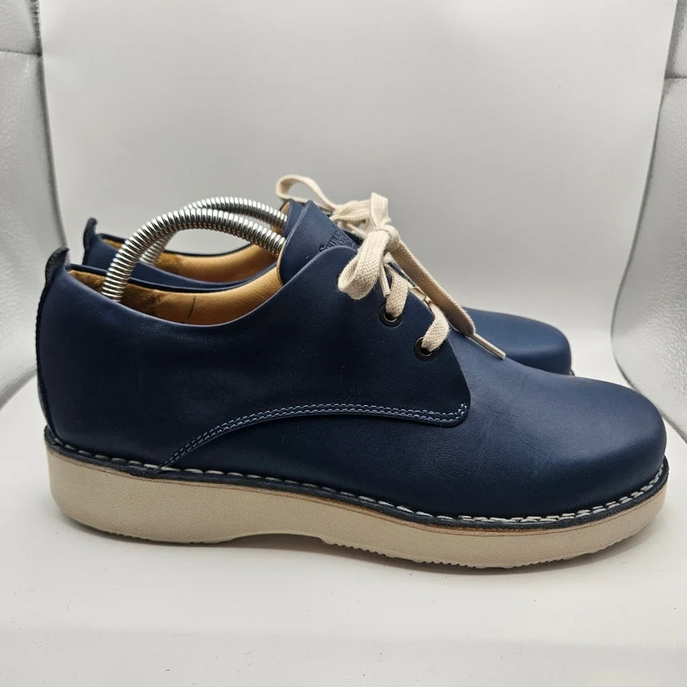 Samuel Hubbard Mens Navy Free Oxford Orthopedic Support Shoes Leather Sz 9.5M